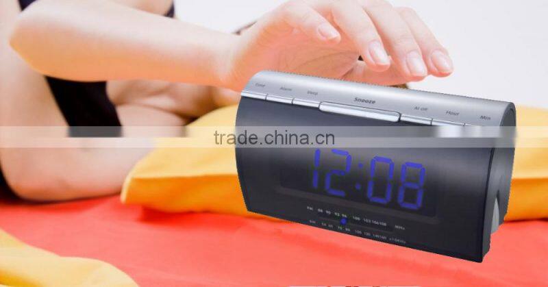 Stylish Red LED with Dimmer PLL Alarm Clock Radio