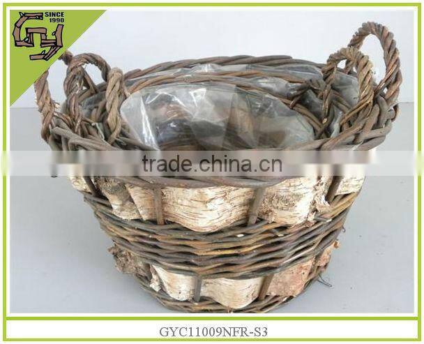 new round handmade with ear willow laundry basket