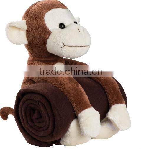2015 plush baby monkey blanket/fleece blanket monkey/monkey fleece blanket