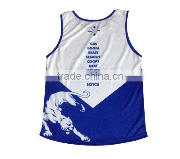 2015 top sell sublimated running singlet,ladies singlet tops