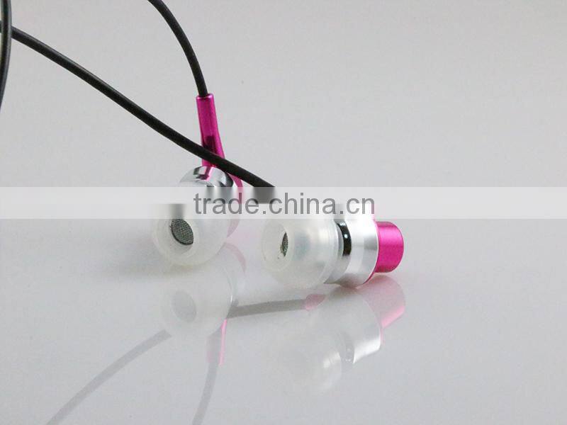 Fashion earphone mini in-ear stereo earphone,wholesale high quality metal stereo headset earbuds earphone