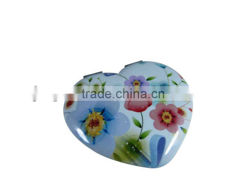 customized heart shape make up mirror