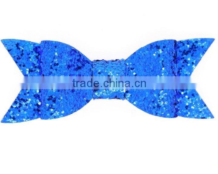 Hot selling sequin hair bow with clip boutique hair bow handmade sequin hair clip CB-3590