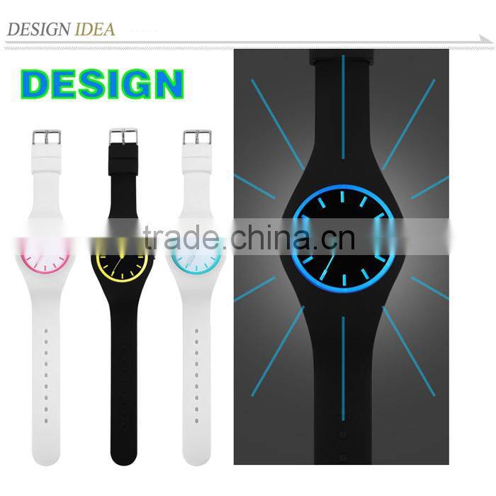 2016 HOT SELLING new fashion silicone watch Jelly watch