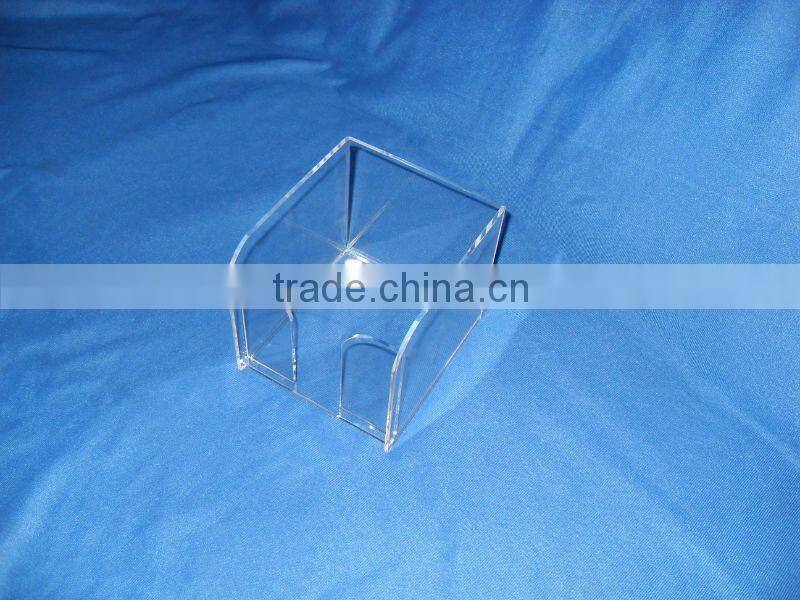 Plastic desktop memo cube, sticky note holder