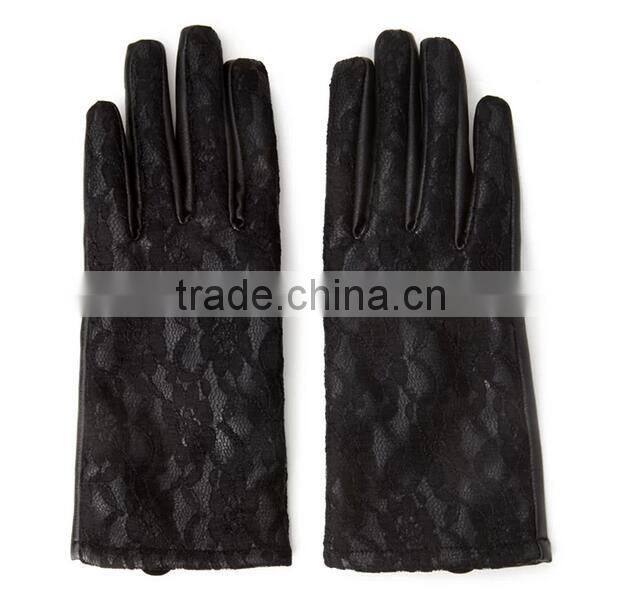 cheap lady driving Faux Leather & Lace Gloves