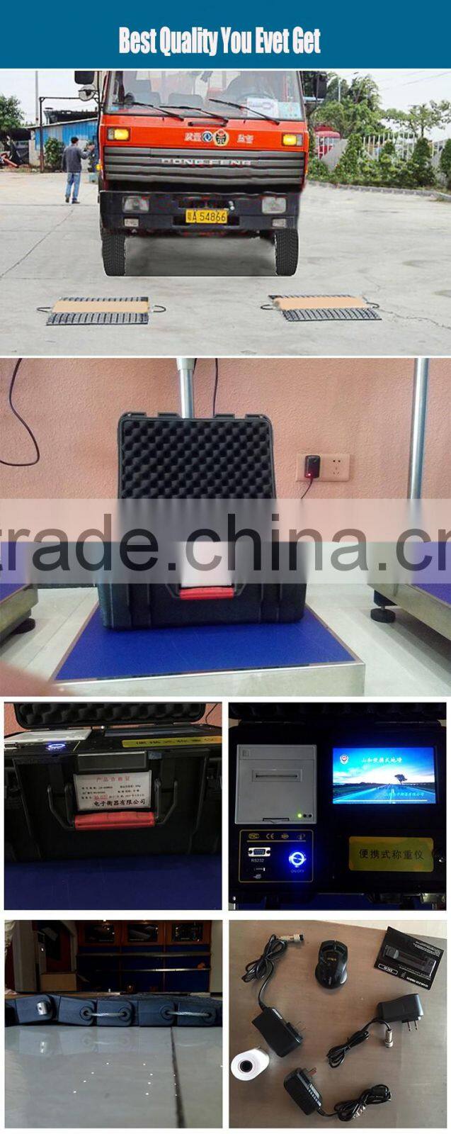 Portable static or dynamic axle weighing pad scales