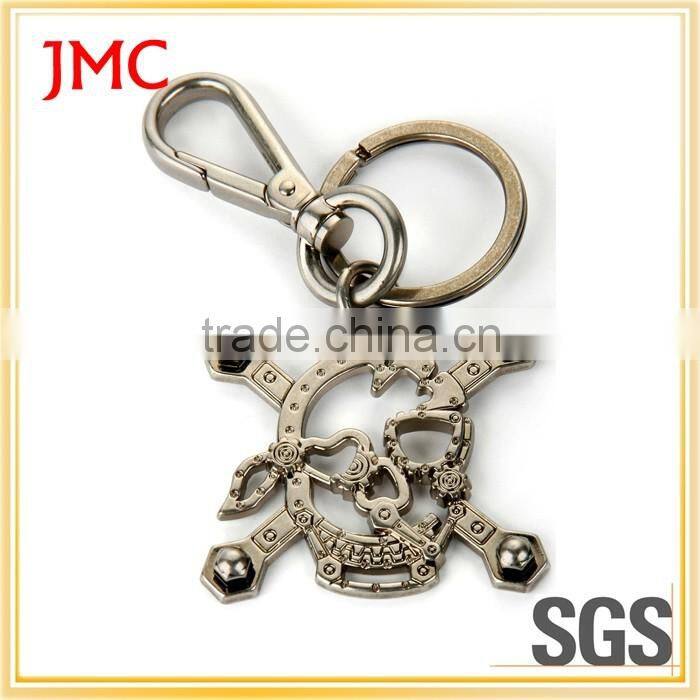 Factory sales custom metal / leather / manual/opener keychain/ skull