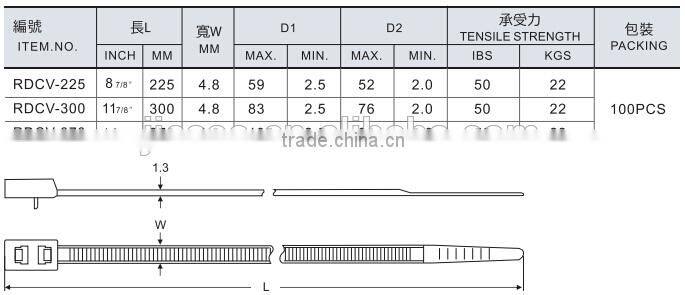 Double locking Nylon Cable Tie self locking nylon cable ties