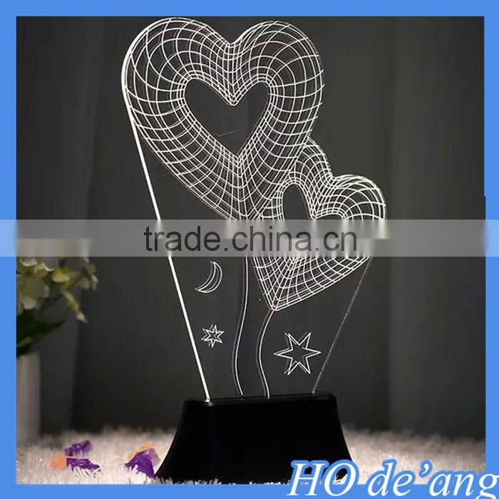 Hogift hot selling LED USB table lamp creative 3d rose-shaped acrylic battery table lamp MHo-230