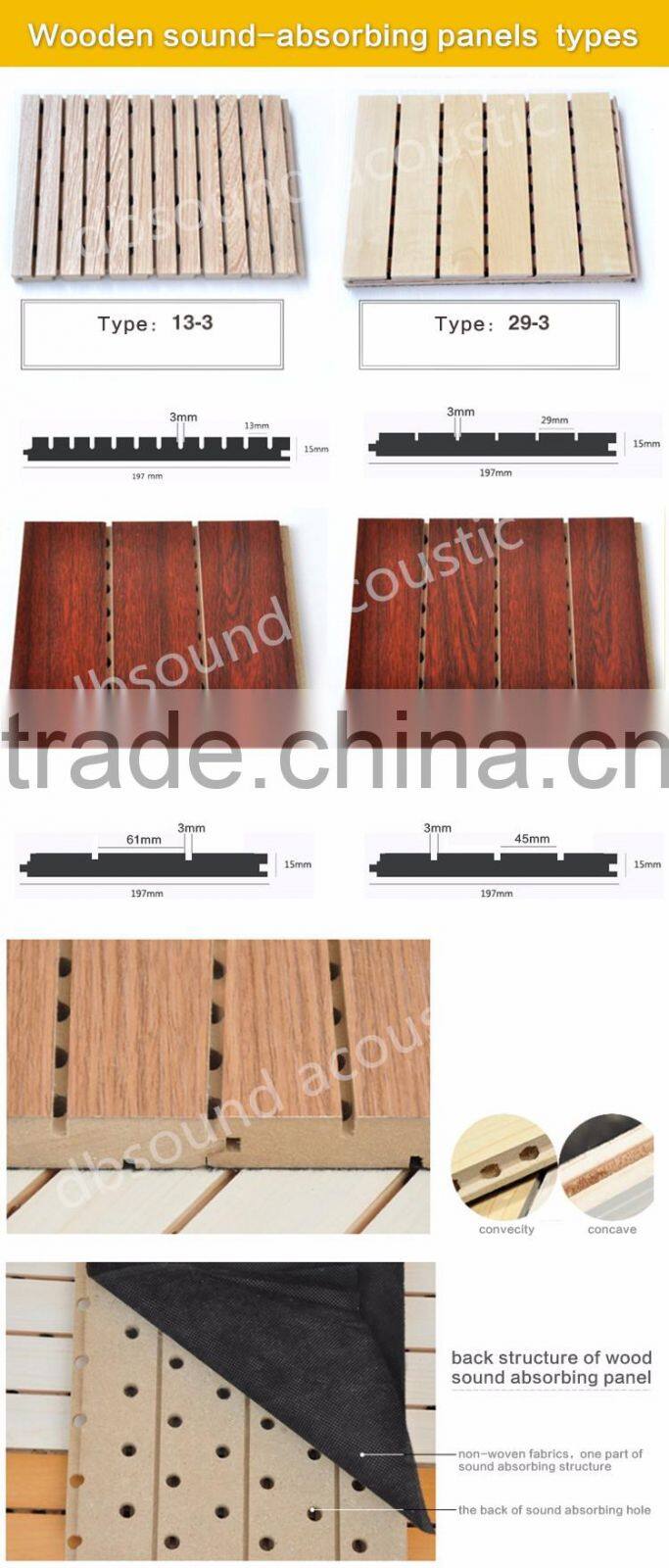 Anti Noise Panel For School Groove Wooden And Wood Sounproof Acoustic Panel