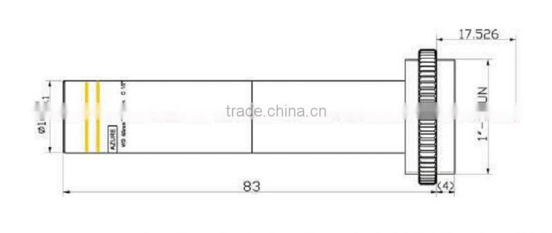 1/2" Format C-Mount 3x Magnifying WD 65mm Telecentric Lens
