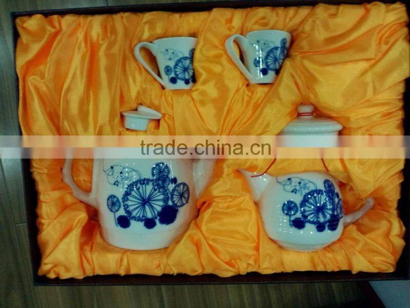 Chinese traditon design porcelain ceramic electric kettle set and tea pot 1.0L-1