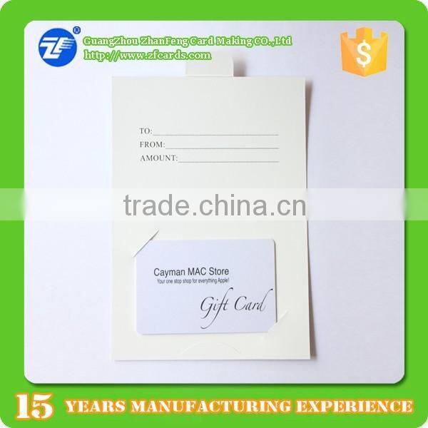 Factory cheap rfid plastic pvc TK4100 gift cards with cardboard