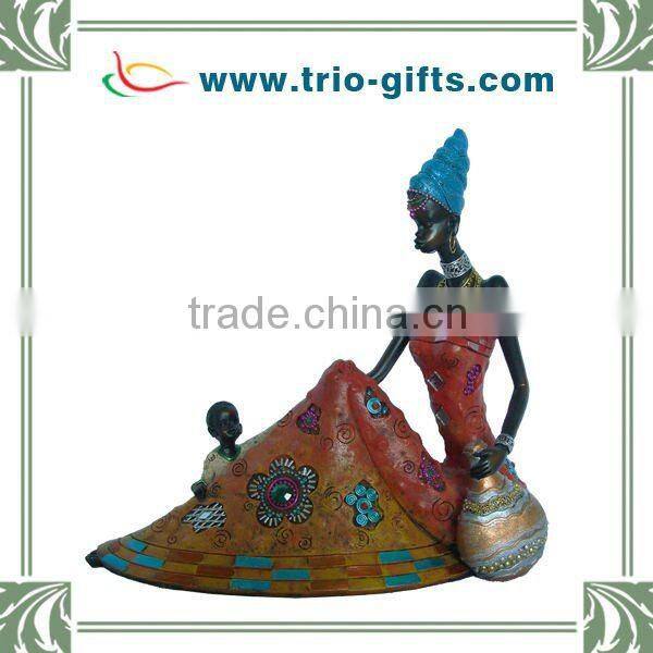 Polyresin african women sculpture