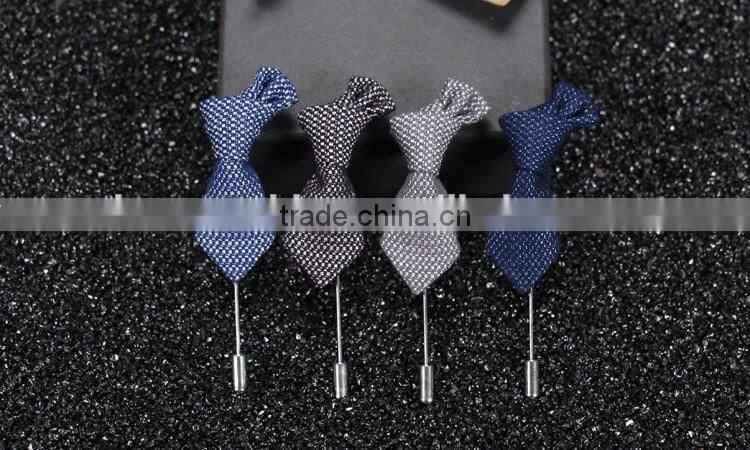 Western Classic Tie Shaped Lapel Pin,Fashion Plaided Long Needle Pins For Dresses