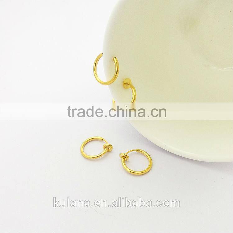 13 mm Wide Spring Nose Ring Golden Ring