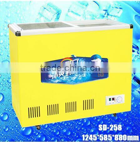 SD-258 open top refrigerator,open showcase refrigerator icecream fruit gas chest freezer
