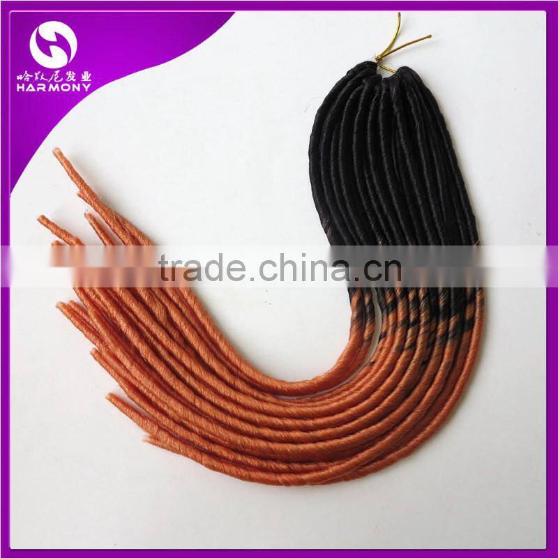 HARMONY NEW ARRIVE 20" 95g synthetic soft dreadlocks braids in ombre color pre crochect Ombre Faux Locs Braid Hair Extensions