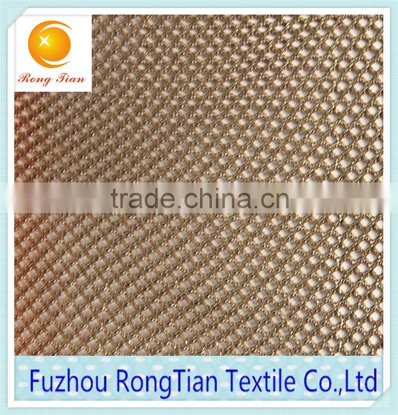 Best price polyester tricot shinny yellow diamond mesh net fabric for cloth lining