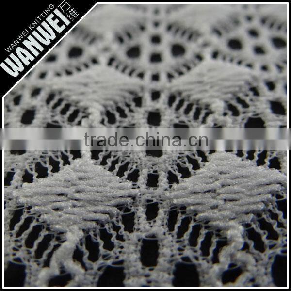 Diamond and dots crochet resilient hollow yarn fabric print customed color nylon spandex lace fabric for dress and skirts 5021