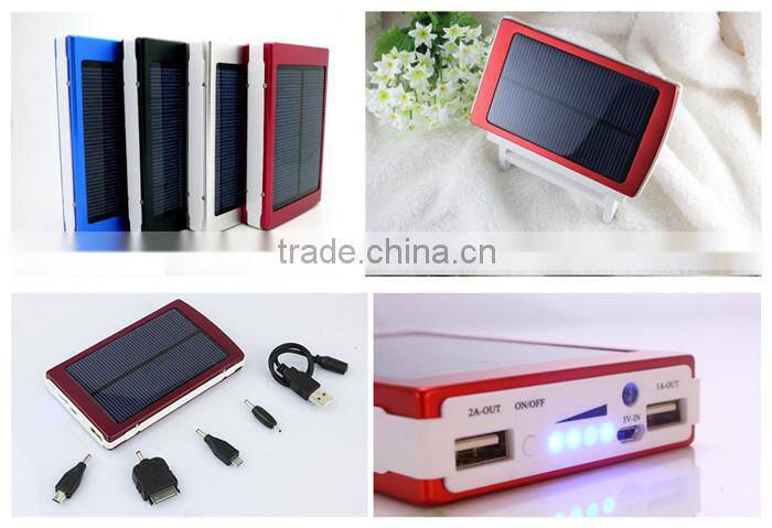 10000mah Solar Power Bank Dual USB Portable External Battery Charger For Mobile