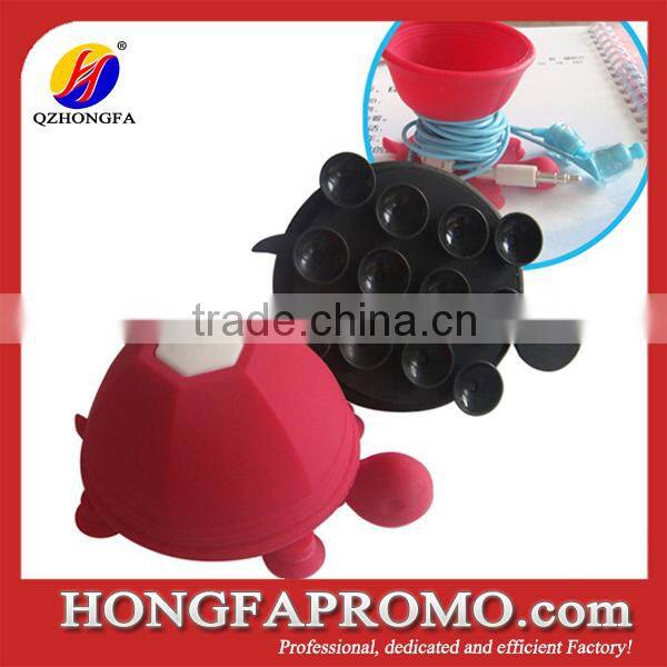 Silicone mobile phone holder with earphone wrap