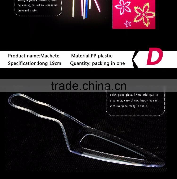 Transparent disposable a set of dessert tool cake knife paper dish cake fox colored wax