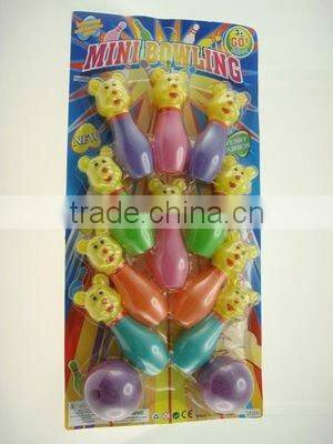wholesale price kids play toys 10 inch 10 Pin 2 ball colorful Bowling set