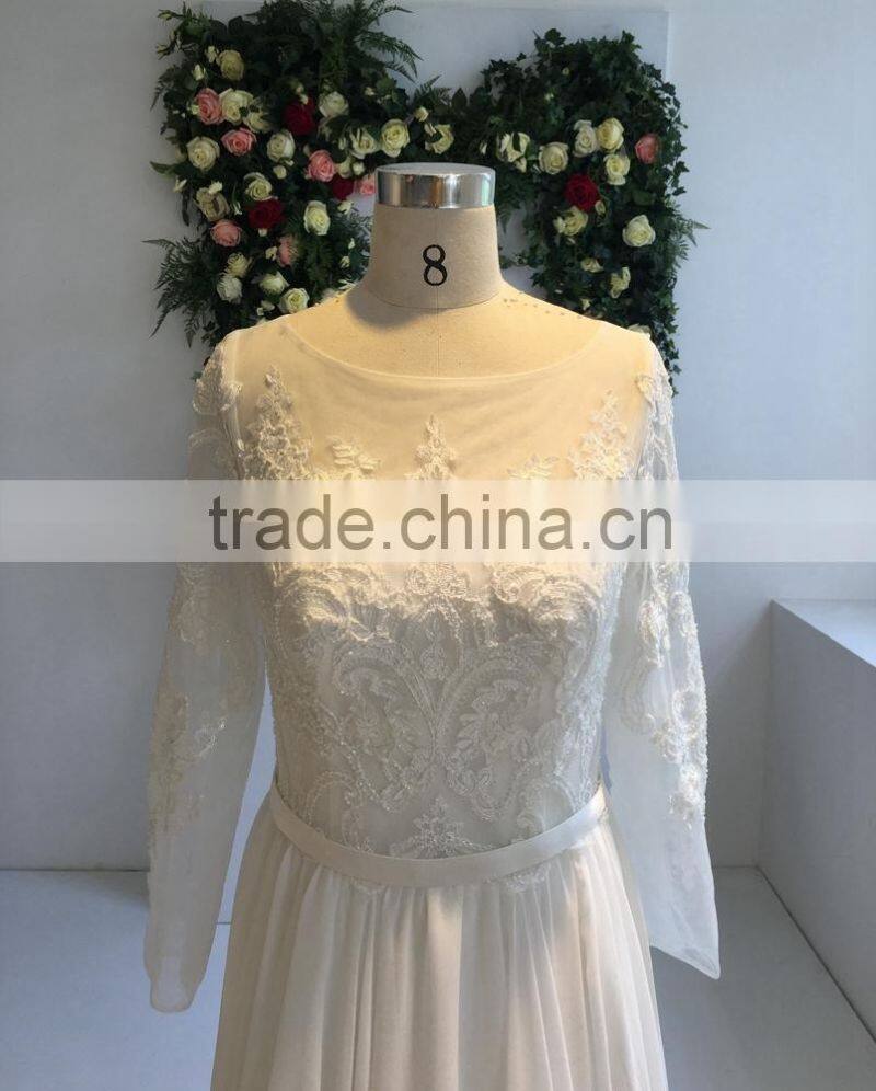 Guangzhou Supplier wedding dress 2016 long sleeve