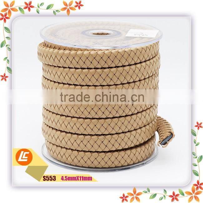 10mm width red peaceful braided cow leather cord for bracelets making