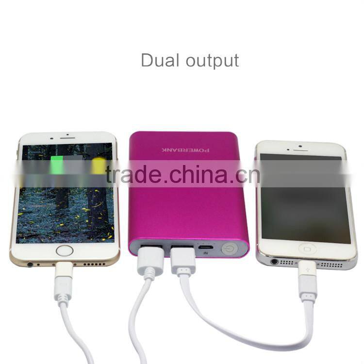 Hot selling universal aluminum usb 8000mah phone power bank