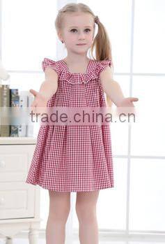 Fashion design wholesale little baby girls sleeveless dresses with print heart