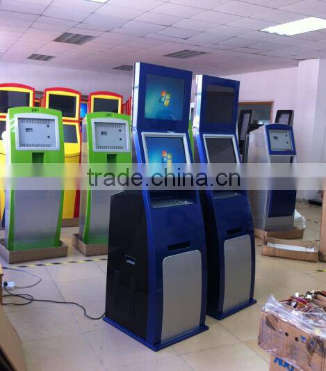 Bank self-service payment floor standing kiosk with credit card reader