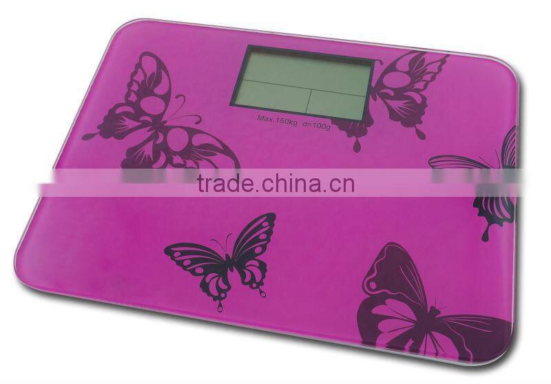 Beautiful printing Super large LCD electronic Personal weigher control human health bathroom scale