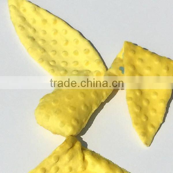 High Quality Yellow Bunny Blanket Security Blanket Made of Minky Dot
