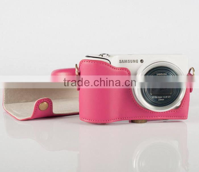 Factory competitive price red leather mini Camera Bag in Dongguan