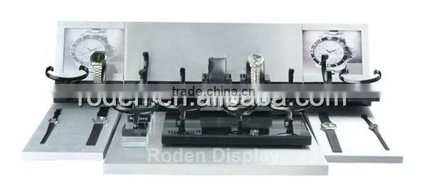 Wooden watch counter display slotting watch display fix watch Cring