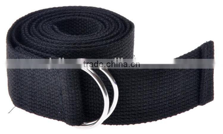 Cotton Yoga Accessories Pilates Stretch Strap with D-Ring