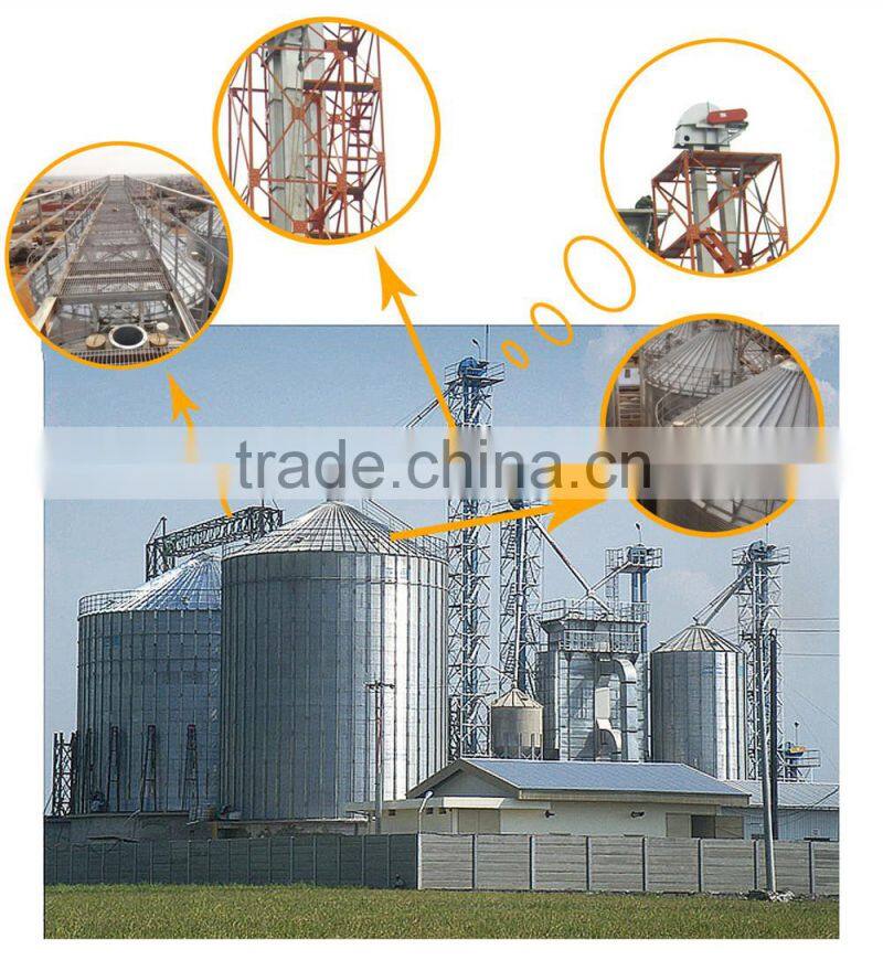 Galvanized hopper bottom corrugated grain silo