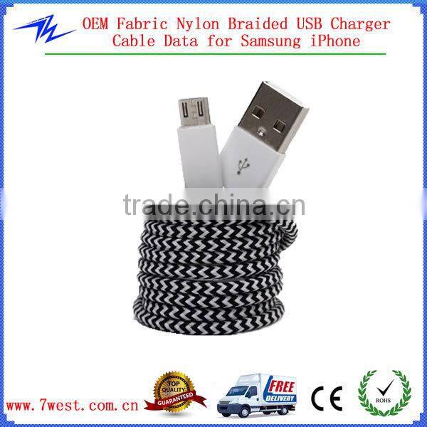 2014 Custom USB Charger Cable Micro USB Sync Data/charging Cable for Cell phone