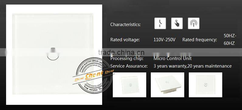CE Approval Glass Panel Smart Wall Touch Sensitive Light Switch