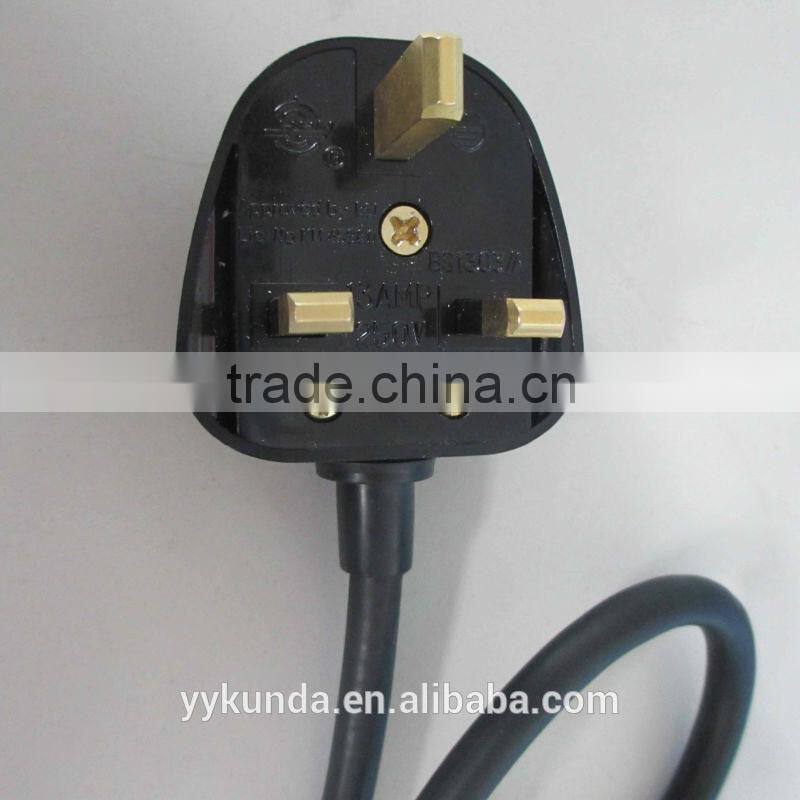 UK British Standard 3 prong power cord BS Power cord plug for home appliances