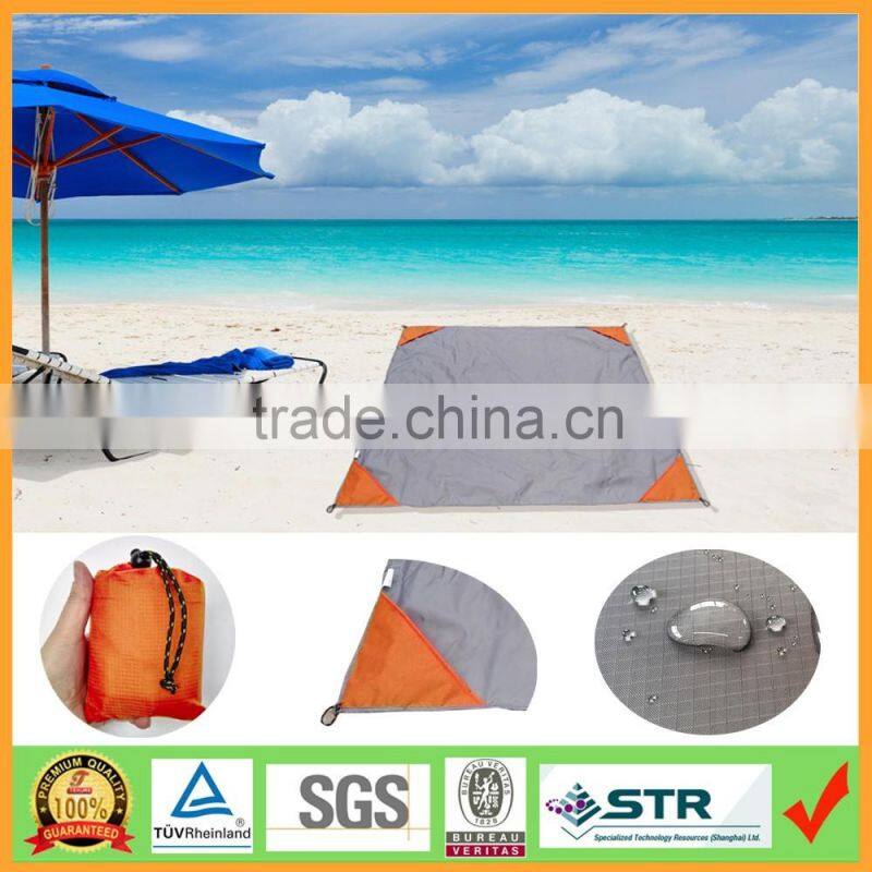 Portable Mini Hiking Picnic Beach Pocket Blanket with Drastring Pouch