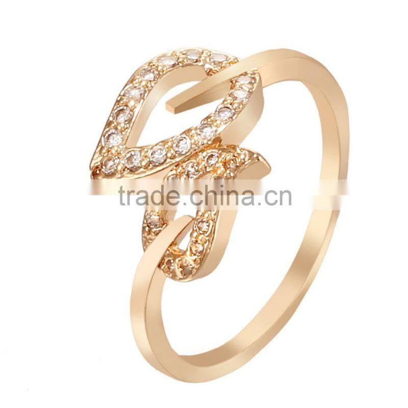 Cute Two Simple Leafs Shaped Women Ring Lovely Gift for Girlfriend