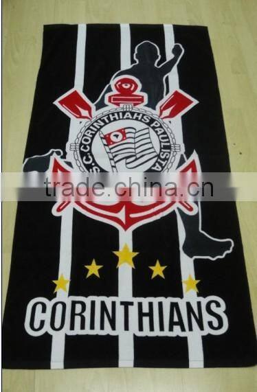 2015 fashion football beach towel of green color with custom design