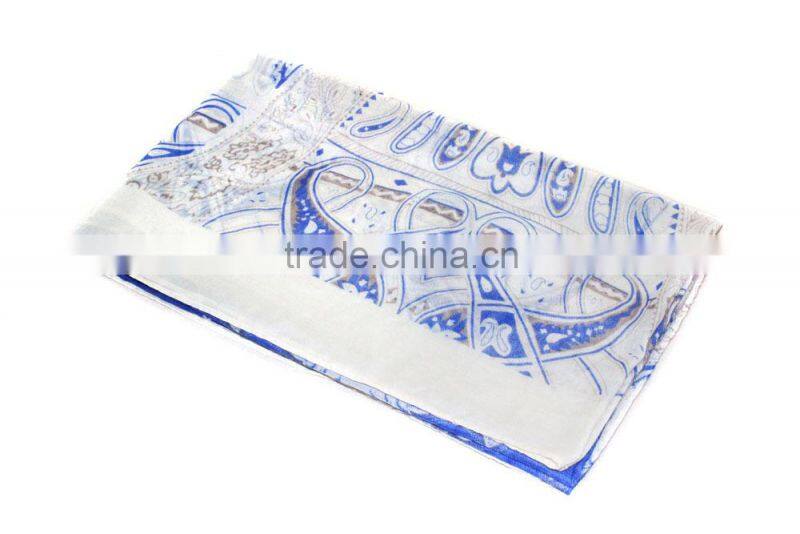 paisley design blue and white printed 2015 spring scarf
