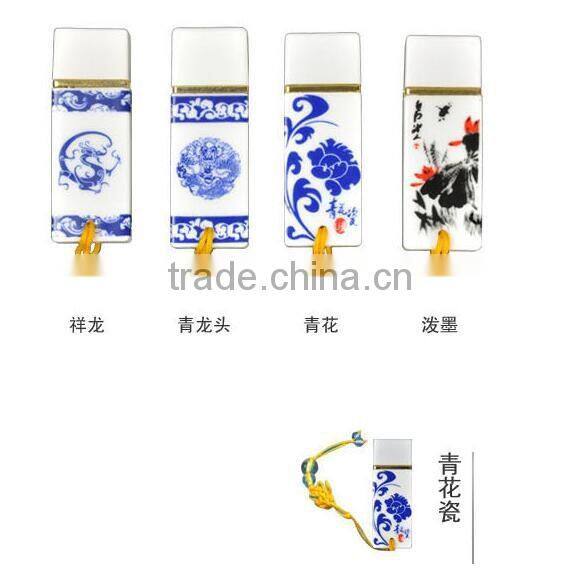 China Ceramic USB flash drive blue and white porcelain USB disk