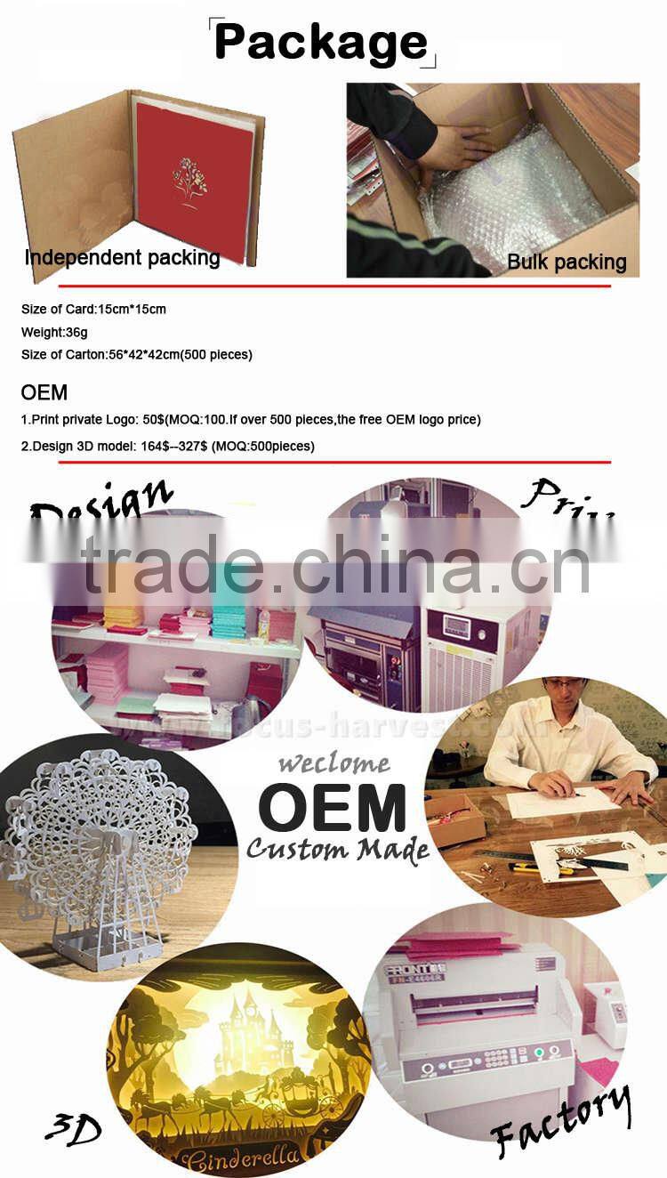 3d Pop up Handmade Christmas happy christmas Garden Tree & Snowflake Creative Kirigami & Origami Christmas Card