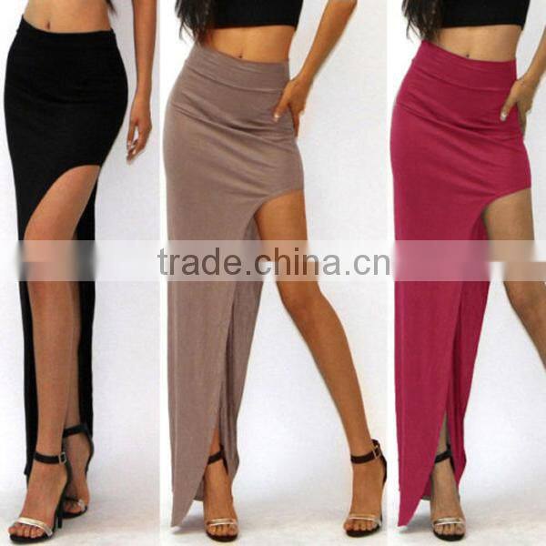 2015 HOT Women's Lady High Waist Side Open Leg Slit Long Maxi Dress Pencil Skirt